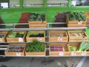 Produce for sale on the bus