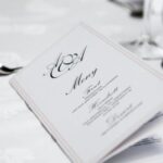 Restaurant menu on table